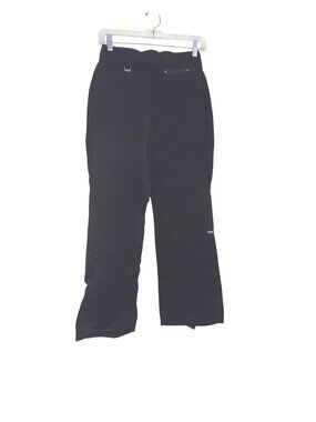 Fera Womens Black Wool-Blend Ski Pants Size 10R With Zipper Pockets & Belt Loops